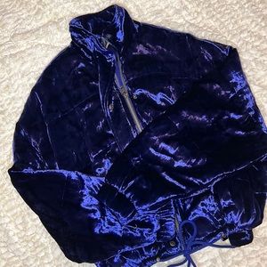 Blue VELVET Free People Bomber Jacket!